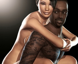 3D porn sex threesome anal