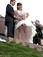 bride outdoor upskirt